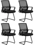 BESUCHERSTUHL 4er Set Polyester Schwarz