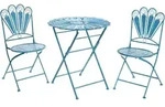 BISTRO-SET klappbar Metall Blau Pavia