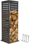 KAMINHOLZREGAL Innen Au&szlig;en Brennholzregal 37,5x37,5x112 cm Stahl Verzinkt Anthrazit