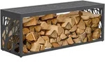 KAMINHOLZREGAL Innen/Aussen mit Sitzbank Metall Brennholzregal Anthrazit 120x38x43 cm