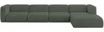 ECKSOFA Ottomane Rechts MIRA-L3 409x179x70 Gr&uuml;n Velours