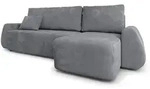 ECKSOFA GALVIS Grau Velours-Stoff mit Schlaffunktion