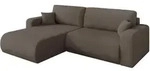 ECKSOFA mit Schlaffunktion Ottomane Links BERY-L 276x193x88 Braun Boucl&eacute;