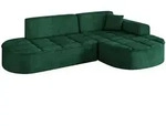 ECKSOFA Ottomane Rechts TARO-L1 - 243x171x79,5 cm Dunkelgr&uuml;n