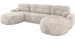 WOHNLANDSCHAFT mit Schlaffunktion und Bettkasten LIRA-U - 335x172x89 Creme
