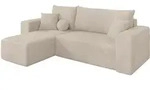 ECKSOFA mit Schlaffunktion Ottomane Links SENO-L 249x139x85 Beige Cord