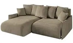 ECKSOFA Ottomane links ONESK-L-v1 216x177x72 Braun Velours
