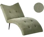 CHAISELONGUE Cord Gr&uuml;n Quilly