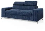 BETTSOFA BENETE Blau Cordstoff mit Schlaffunktion