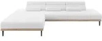 ELEKTRISCHES ECKSOFA Links MONA 316x205x85 Wei&szlig; Boucl&eacute;