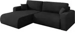 ECKSOFA mit Schlaffunktion Ottomane Links BERY-L 276x193x88 Schwarz Velours