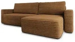 ECKSOFA TELIN Orange Kordstoff mit Schlaffunktion