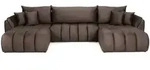 ECKSOFA Iris U mit Schlaffunktion und Bettkasten, U-Form &ndash; Braun Samt 382/184/85 cm