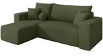 ECKSOFA mit Schlaffunktion Ottomane Links SENO-L 249x139x85 Gr&uuml;n Boucl&eacute;