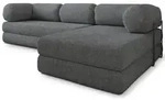 ECKSOFA KELI modulares Boneless Sofa mit Schlaffunktion Grau Boucle-Stoff