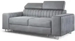 BETTSOFA SOLAN Hellgrau Velours-Stoff mit Schlaffunktion
