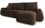 ECKSOFA GALVIS Braun Velours-Stoff mit Schlaffunktion
