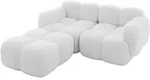 ECKSOFA modulares Sofa Links Miko-L1 214x205x75 Wei&szlig; Boucl&eacute;