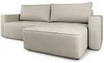 ECKSOFA BELISE CL Creme Veloursstoff mit Schlaffunktion