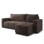 ECKSOFA RAMIL Braun Chenille mit Schlaffunktion