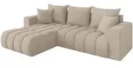 ECKSOFA mit Schlaffunktion Ottomane Links MILA-L-v1 277x195x86 Beige Velours