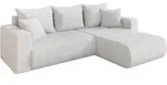ECKSOFA mit Schlaffunktion Ottomane Rechts MILA-L 277x194x86 Wei&szlig; Boucl&eacute;