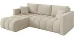 ECKSOFA mit Schlaffunktion Ottomane Links GARD-L 226x146x85 Creme Velours