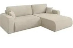 ECKSOFA mit Schlaffunktion Ottomane Rechts BERY-L 276x193x88 Creme Velours