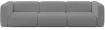 MODULARES Sofa 3-SITZER MIRA-S2 319x89x70 Grau cm Boucl&eacute;