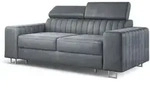BETTSOFA SOLAN Grau Velours-Stoff mit Schlaffunktion