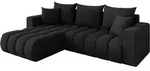 ECKSOFA mit Schlaffunktion Ottomane Links MILA-L-v1 277x195x86 Schwarz Velours