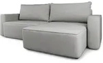ECKSOFA BELISE CL Hellgrau Veloursstoff mit Schlaffunktion