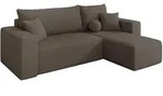 ECKSOFA mit Schlaffunktion Ottomane Rechts SENO-L 249x139x85 Braun Boucl&eacute;