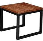 BEISTELLTISCH &ndash; Massivholz Braun Metall 45x40x45 cm Industrial