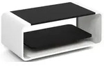 COUCHTISCH Sora in Schwarz mit abgerundetem wei&szlig;em Metallgestell 100/50/41 cm