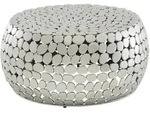 COUCHTISCH Rund 66x66x32 cm in Silber aus Metall im Modernen Design