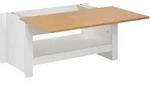 COUCHTISCH Wei&szlig; Eiche, Eckig mit Stauraum und Ablagefach, 85x47x45 cm