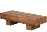 COUCHTISCH aus Massivholz &ndash; Landhausstil f&uuml;r das Wohnzimmer, Dunkelbraun 120x45x30