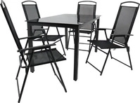 Gardenson Gartentischgruppe Schwarz 5-teilig