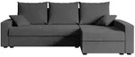 ECKSOFA mit Schlaffunktion und Bettkasten ALESIA-L 231x140x90 cm Grau Boucl&eacute;