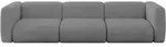 MODULARES Sofa 3-SITZER MIRA-S2 319x89x70 Grau cm Velours