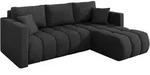 ECKSOFA mit Schlaffunktion Ottomane Rechts GARD-L 226x146x85 Dunkelgrau Velours