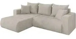 ECKSOFA mit Schlaffunktion Ottomane Links MILA-L 277x194x86 Creme Cord