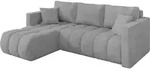 ECKSOFA mit Schlaffunktion Ottomane Links GARD-L 226x146x85 Grau Cord