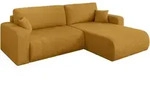 ECKSOFA mit Schlaffunktion Ottomane Rechts BERY-L 276x193x88 Senfgelb Cord