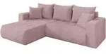 ECKSOFA mit Schlaffunktion Ottomane Links MILA-L 277x194x86 Rosa Cord
