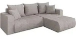 ECKSOFA mit Schlaffunktion Ottomane Rechts MILA-L 277x194x86 Hellgrau Velours