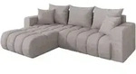 ECKSOFA mit Schlaffunktion Ottomane Links MILA-L-v1 277x195x86 Hellgrau Velours