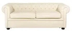 SOFA Leder Creme Chesterfield