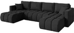 WOHNLANDSCHAFT mit Schlaffunktion und Bettkasten GARD-U 300x146x85 Schwarz Velours
